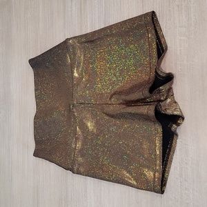 American Apparel Glitter Gold High Waisted Shorts Size Small
